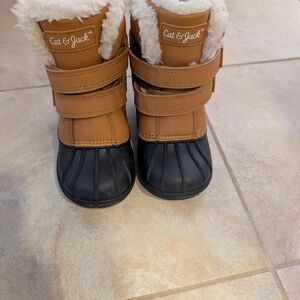 Cat & Jack Tan and Black Winter Boots